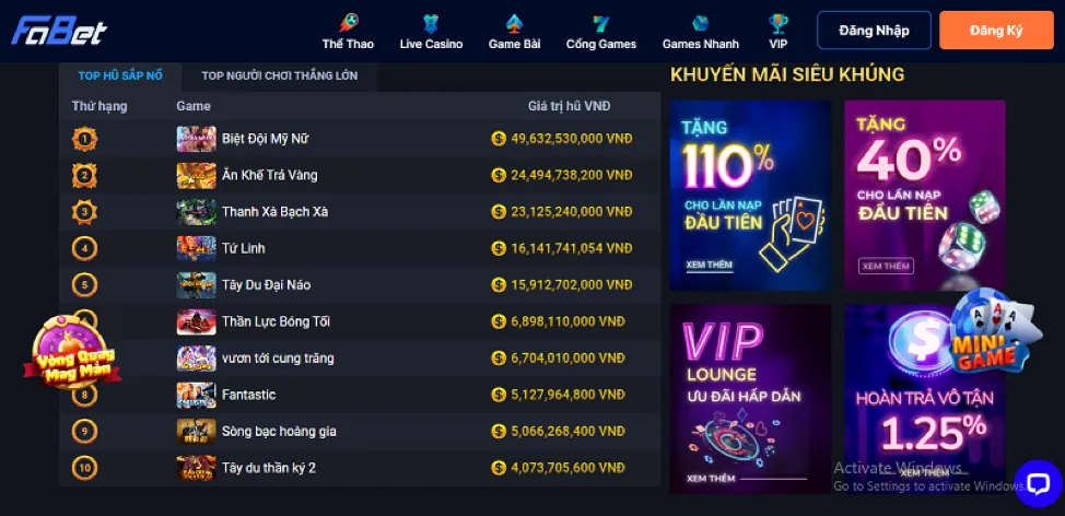 Trò chơi Bắn Cá FA CHAI tại 123goal link vào